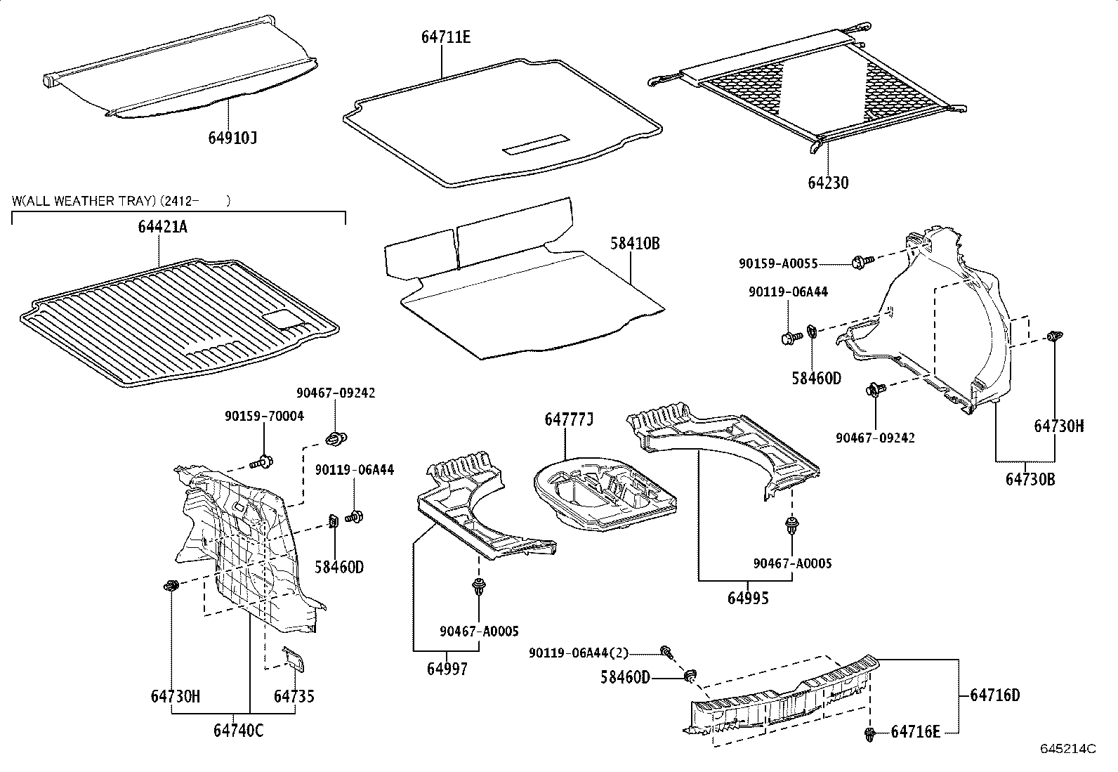 Toyota 64421-YY090-C0 TRAY, LUGGAGE COMPARTMENT