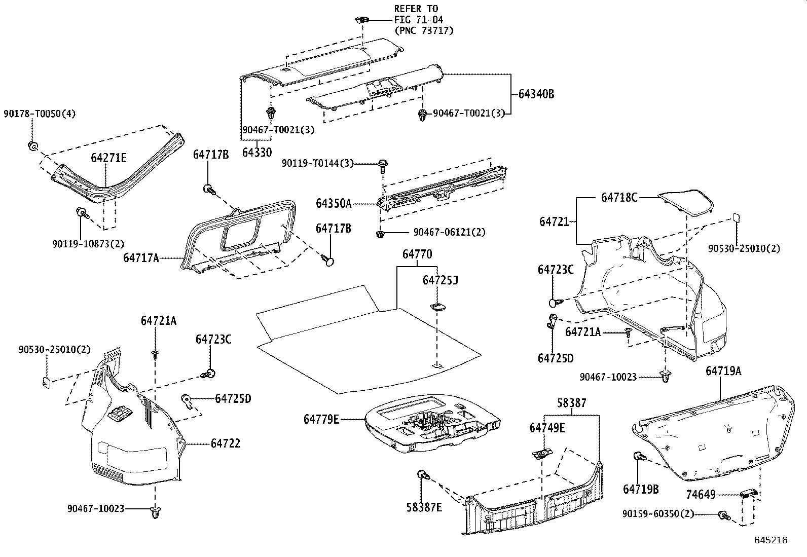 64722-06400-C2 COVER, LUGGAGE COMPARTMENT TRIM, INNER LH product image