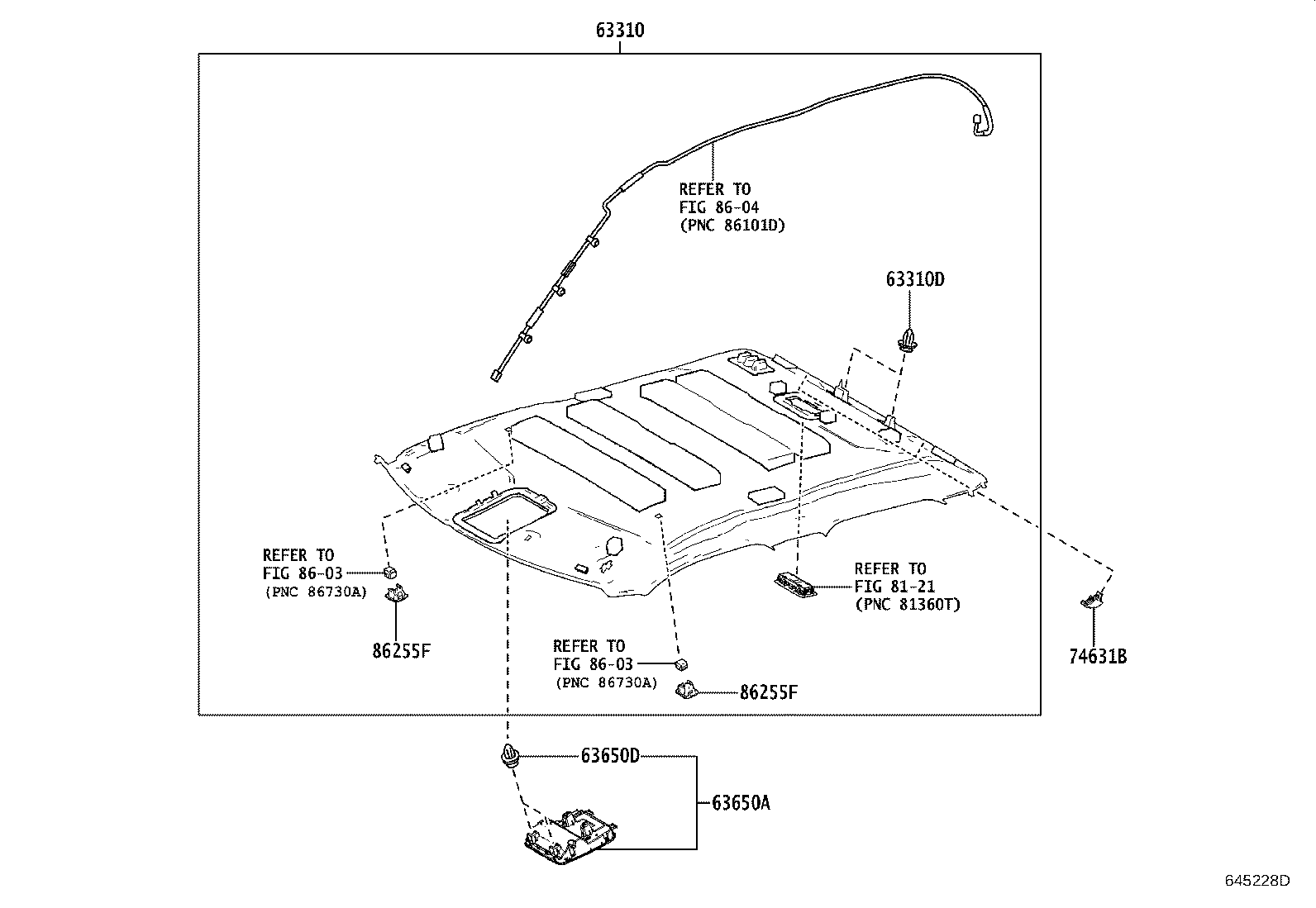 Toyota 63306-0C050-B0 TRIM SUB-ASSY, SUNSHADE