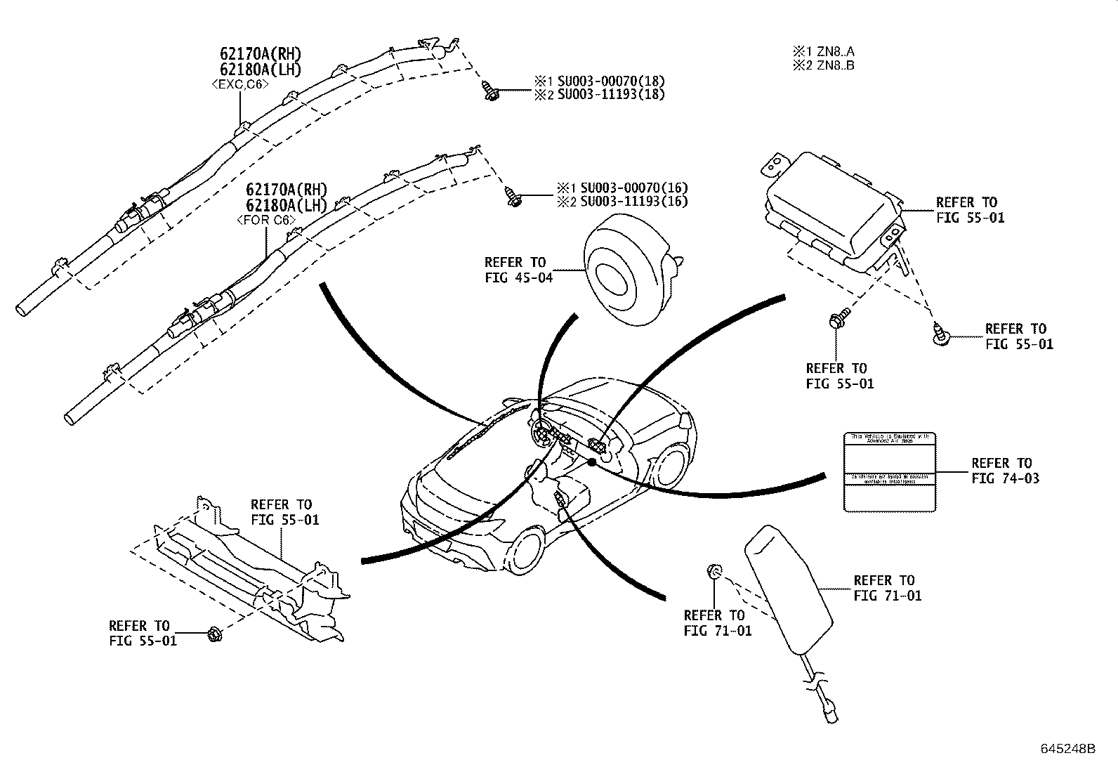 Toyota SU003-09378 GARNISH, FRONT PILLAR, RH
