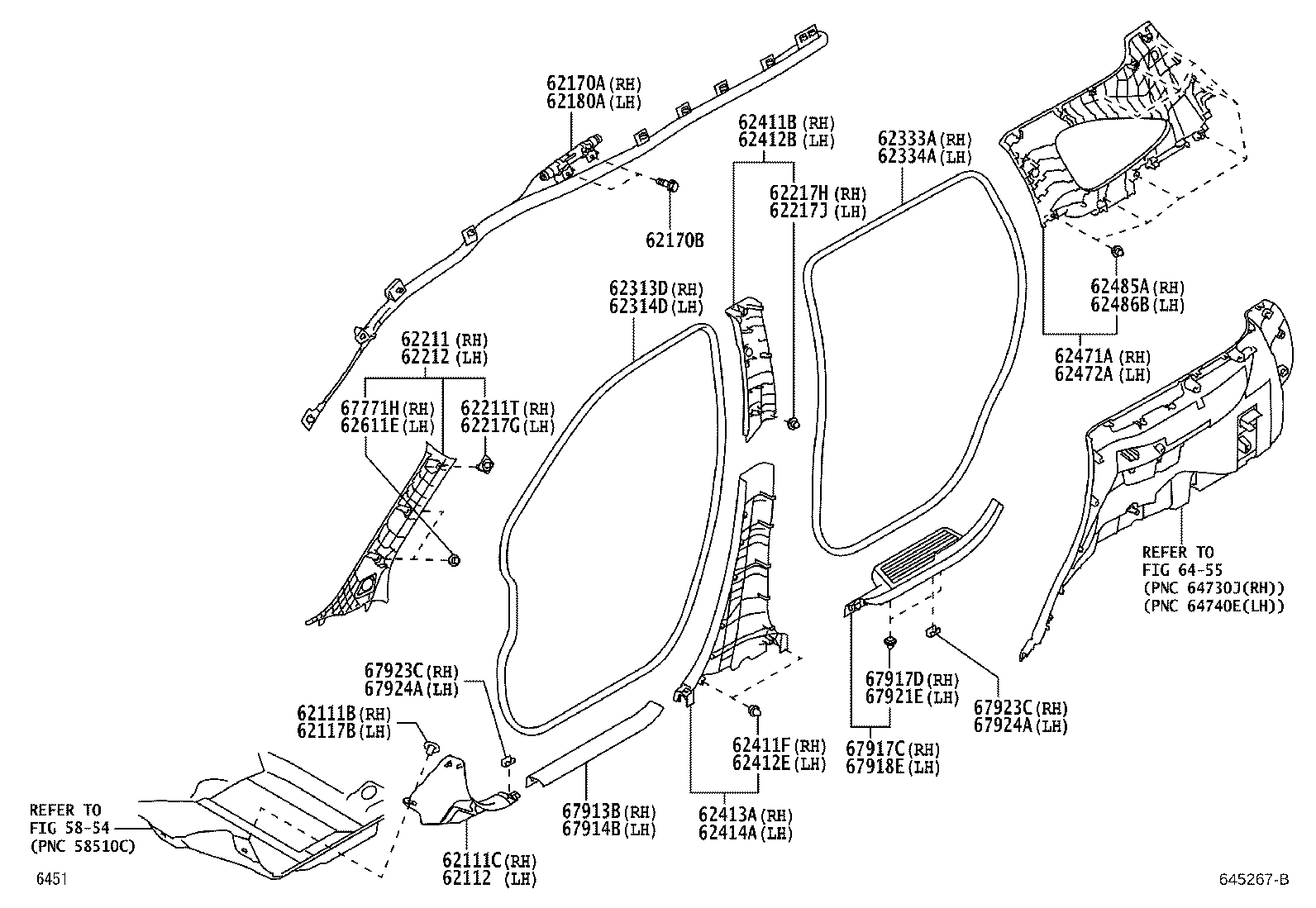 67771-BZ020 CLIP, CENTER PILLER GARNISH product image
