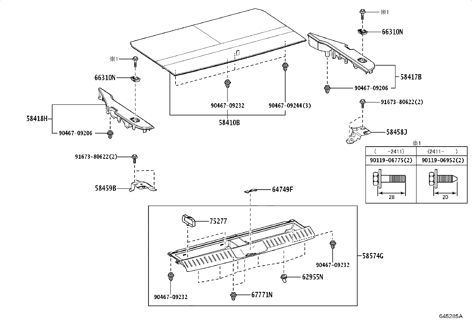 Toyota 58410-60030-C2 BOARD ASSY, DECK