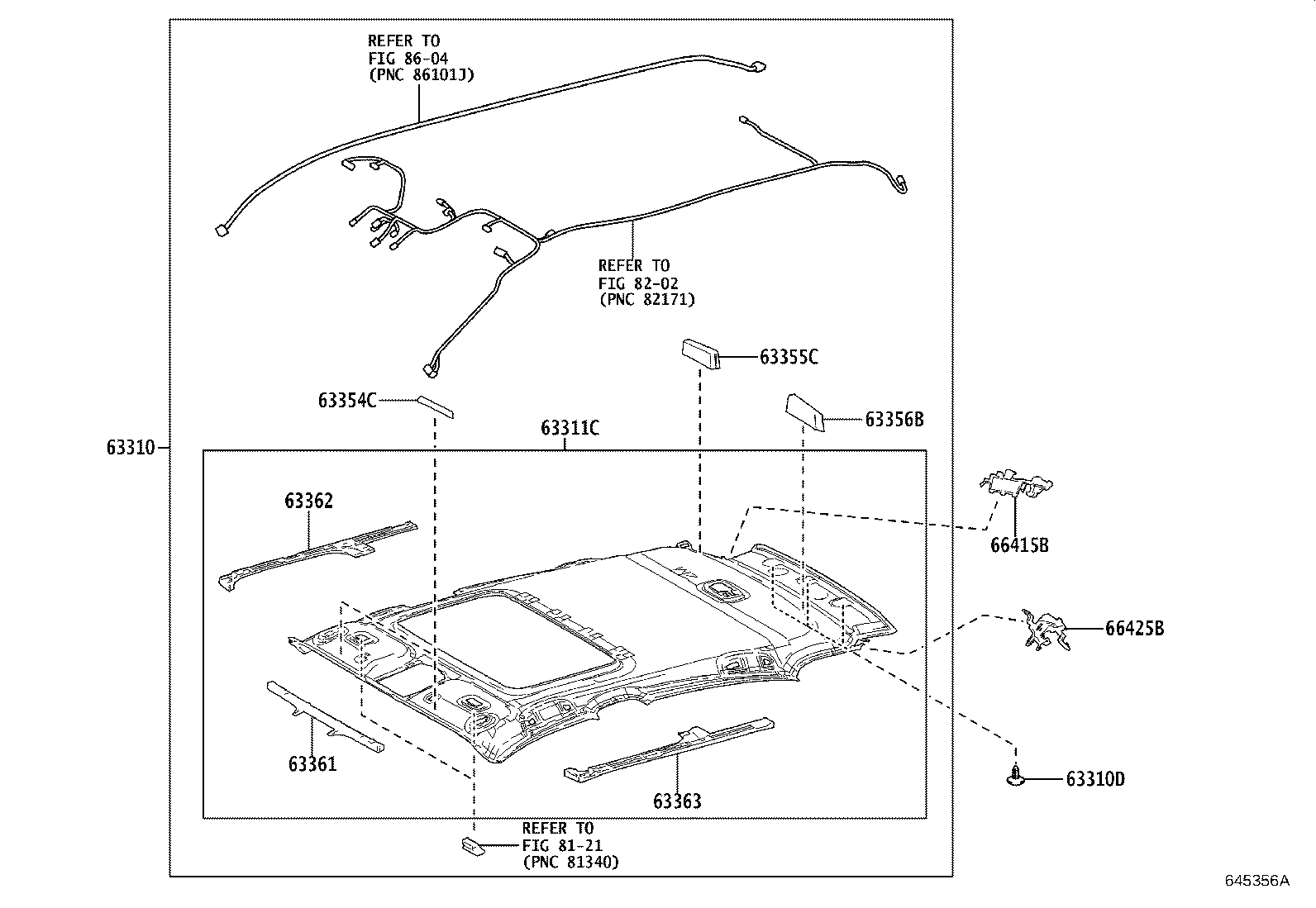 63361-0E080 SUPPORT, ROOF HEADLINING, NO.1 product image