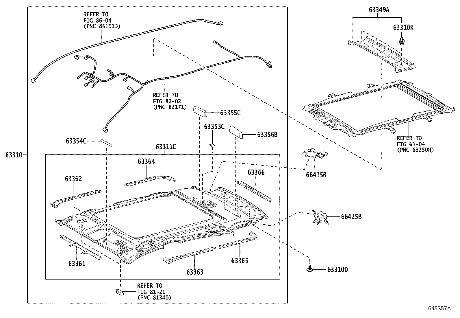 63361-0E080 SUPPORT, ROOF HEADLINING, NO.1 product image
