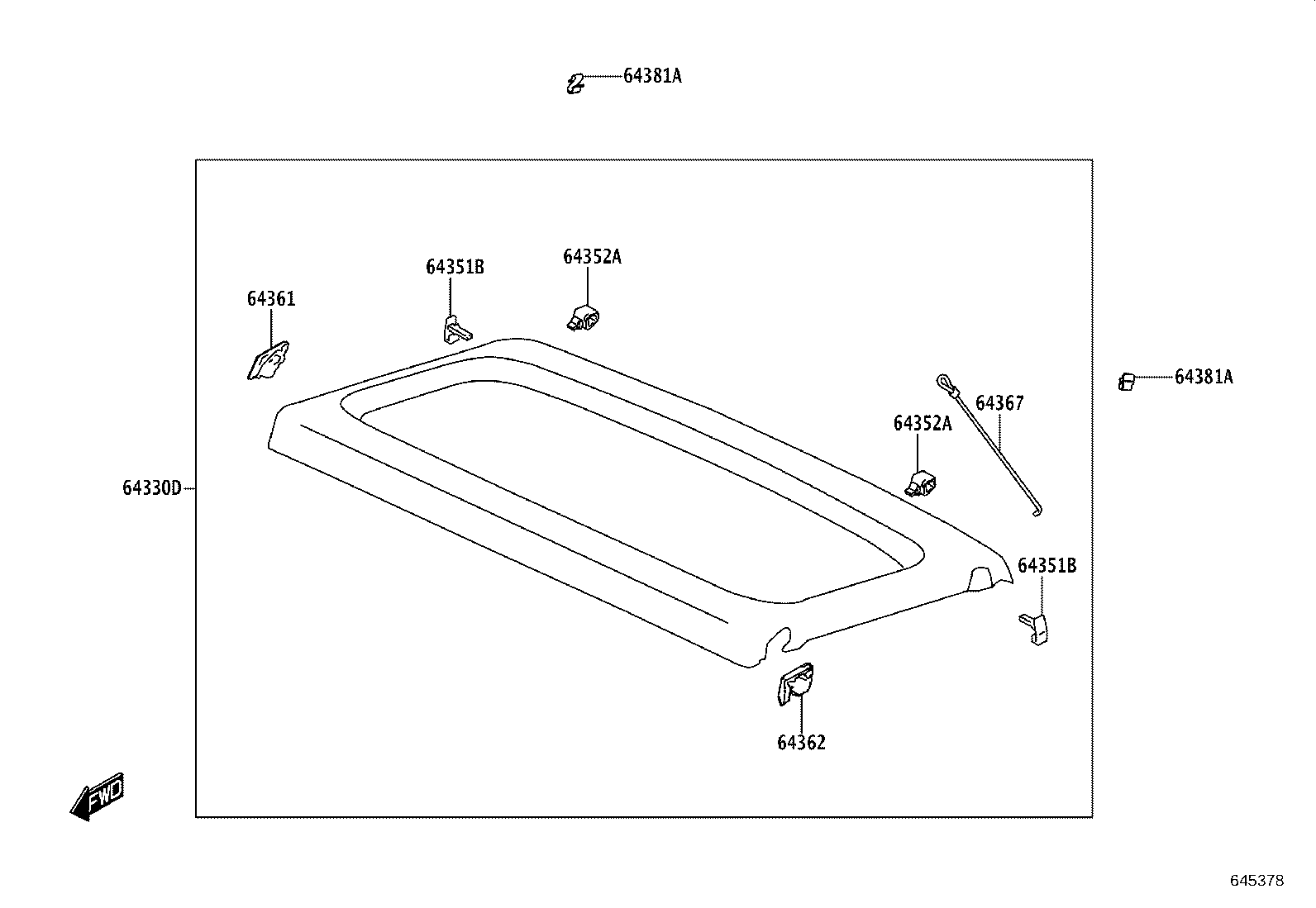 64336-WC001 PAD, PACKAGE TRAY TRIM, NO.1 product image