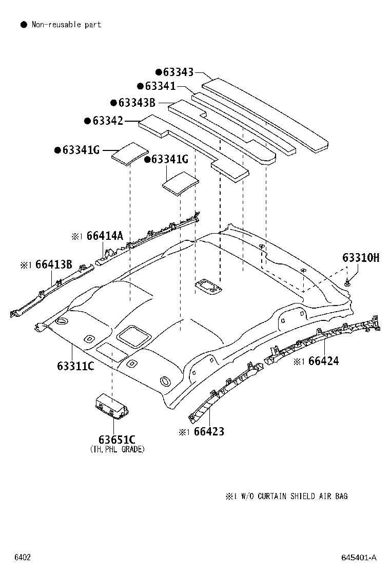 63341-BZ220 PAD, ROOF SILENCER product image