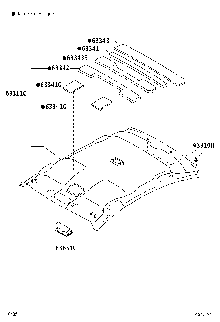 63341-BZ220 PAD, ROOF SILENCER product image