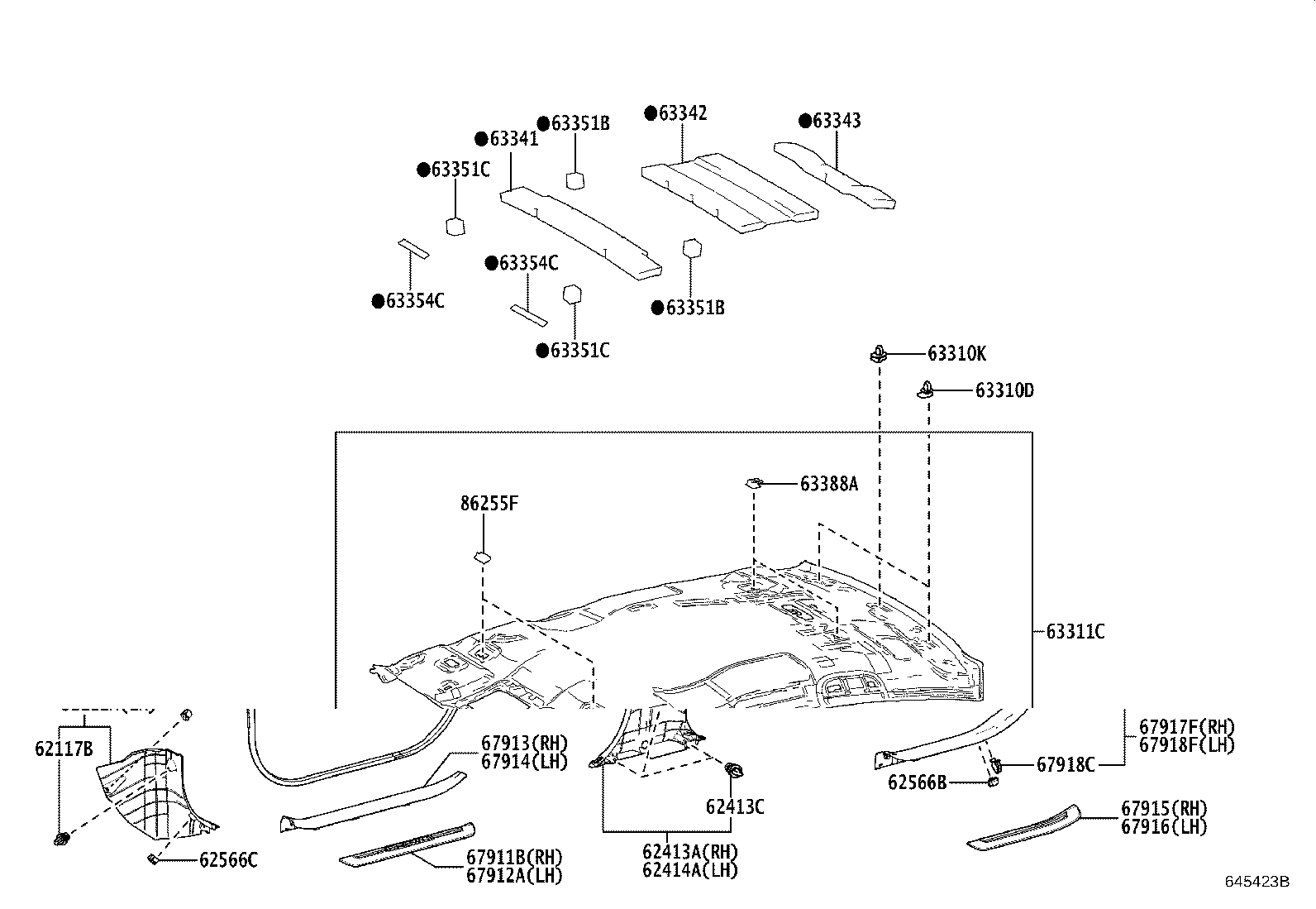 63652-30040 GARNISH, SUNSHADE, NO.1 LH product image