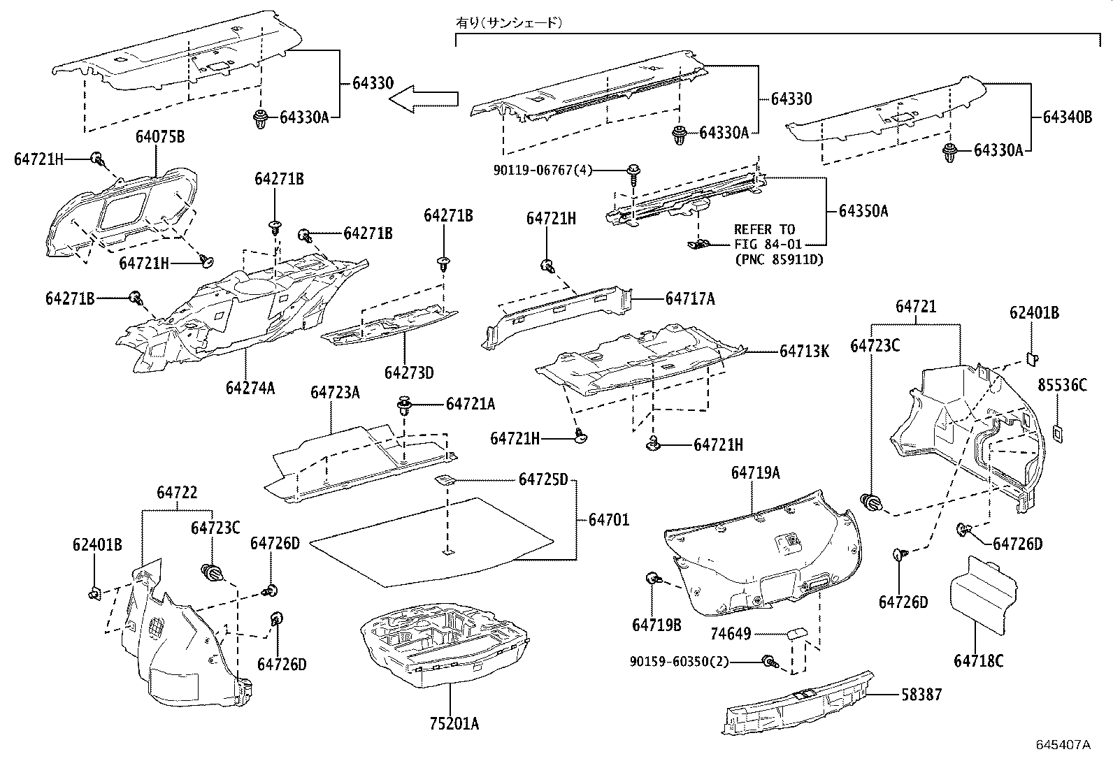 64716-30220 COVER, LUGGAGE COMPARTMENT TRIM, REAR product image