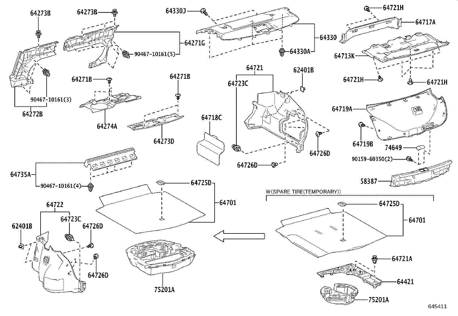 64719-30510-C0 COVER, LUGGAGE COMPARTMENT DOOR product image