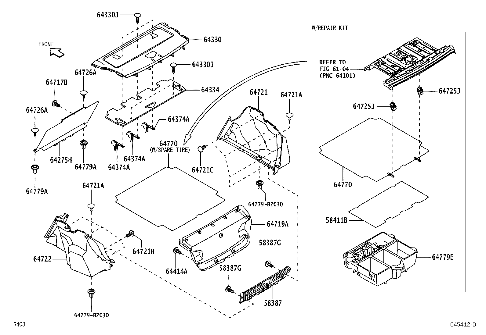 64334-BZ010 PAD, PACKAGE TRAY TRIM SILENCER product image
