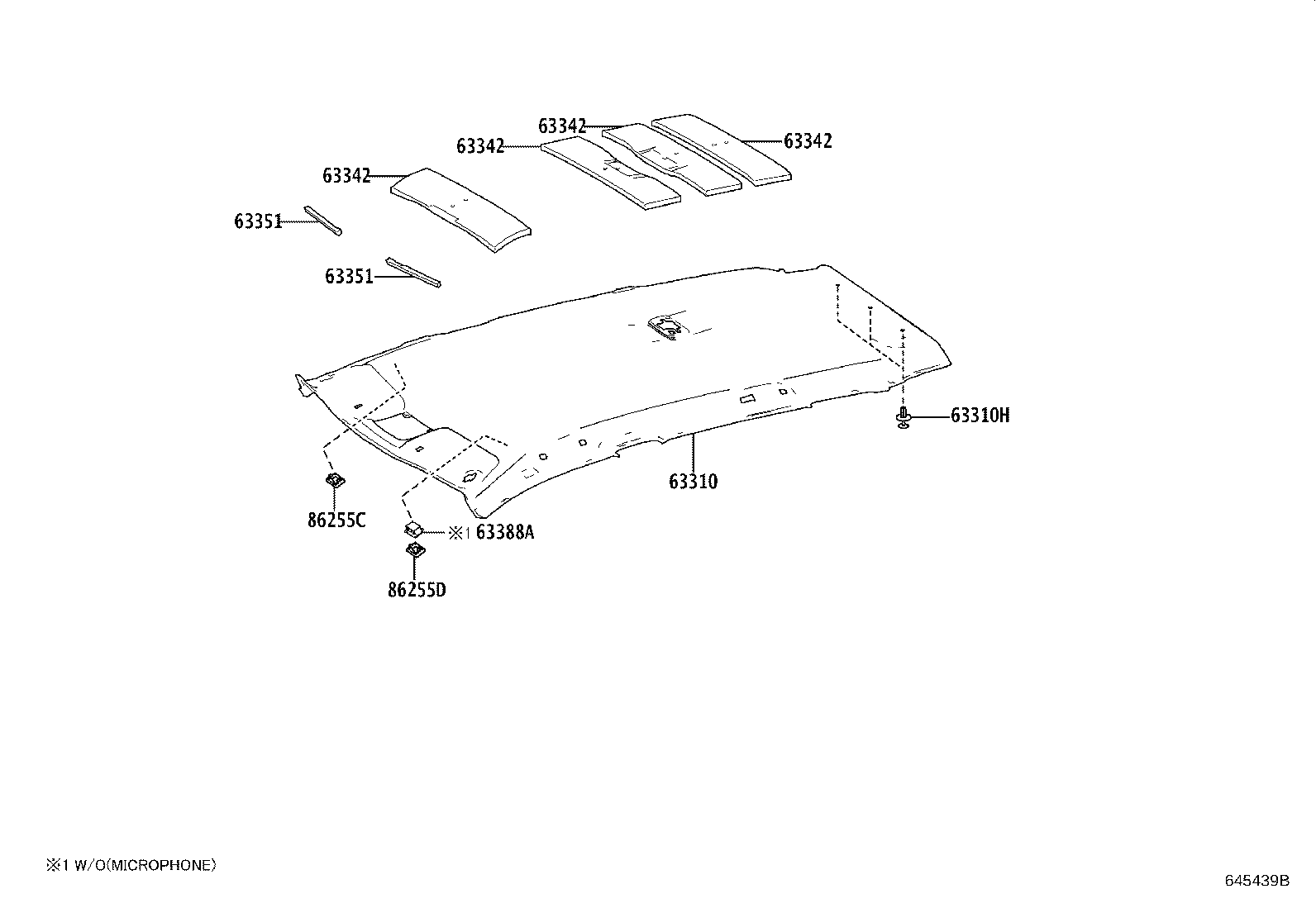 63349-16010 GARNISH, ROOF HEADLINING, REAR product image