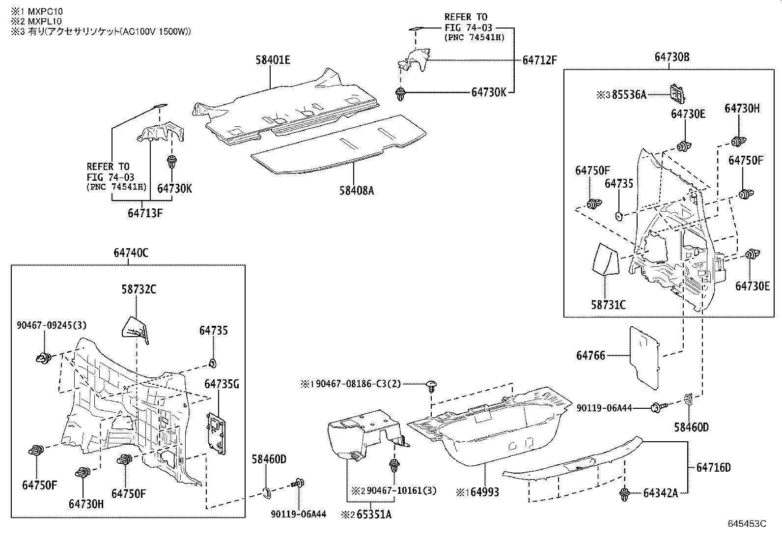 64792-52010 CARPET SUB-ASSY, DECK TRIM SIDE, RH product image