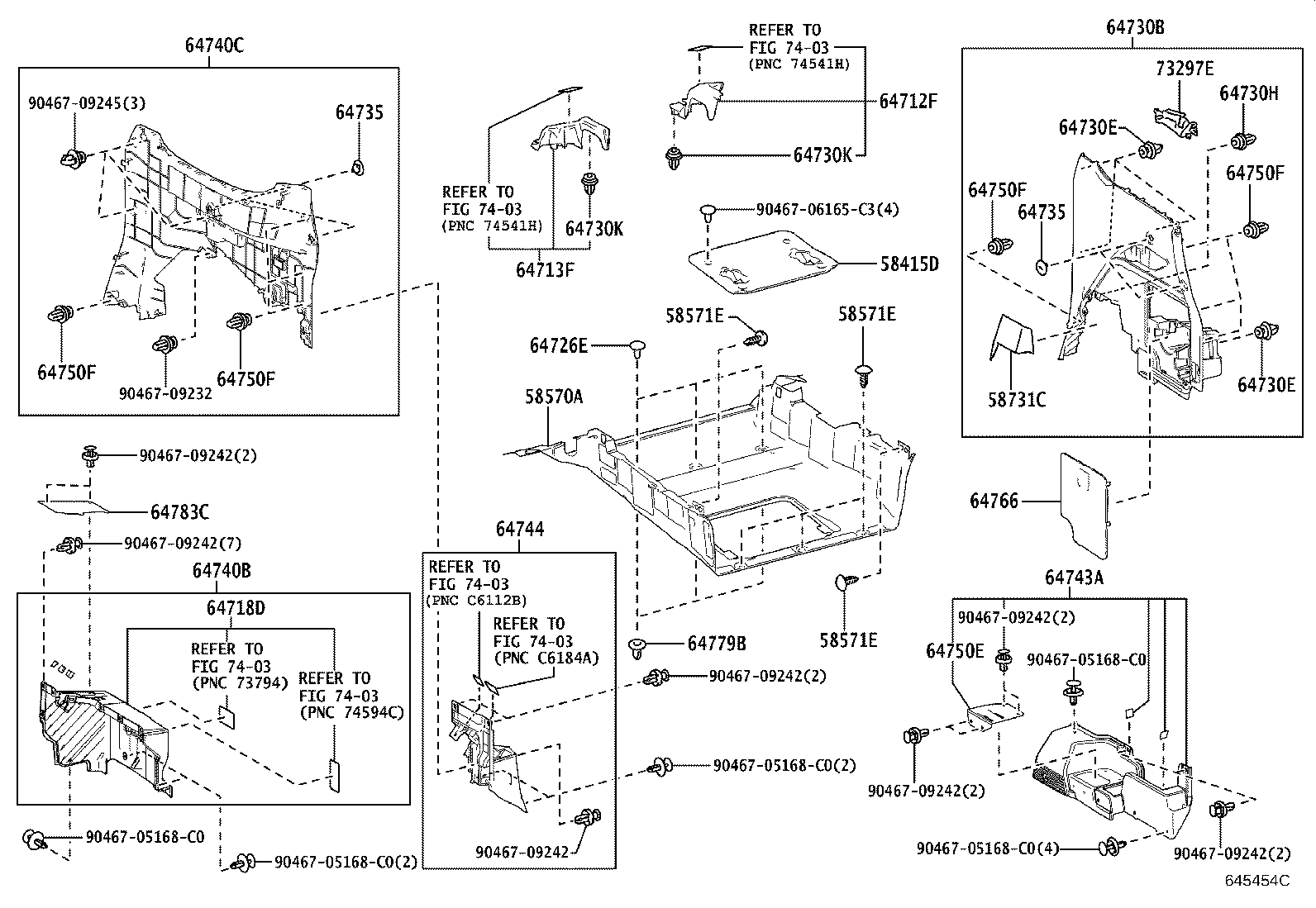 64792-52010 CARPET SUB-ASSY, DECK TRIM SIDE, RH product image