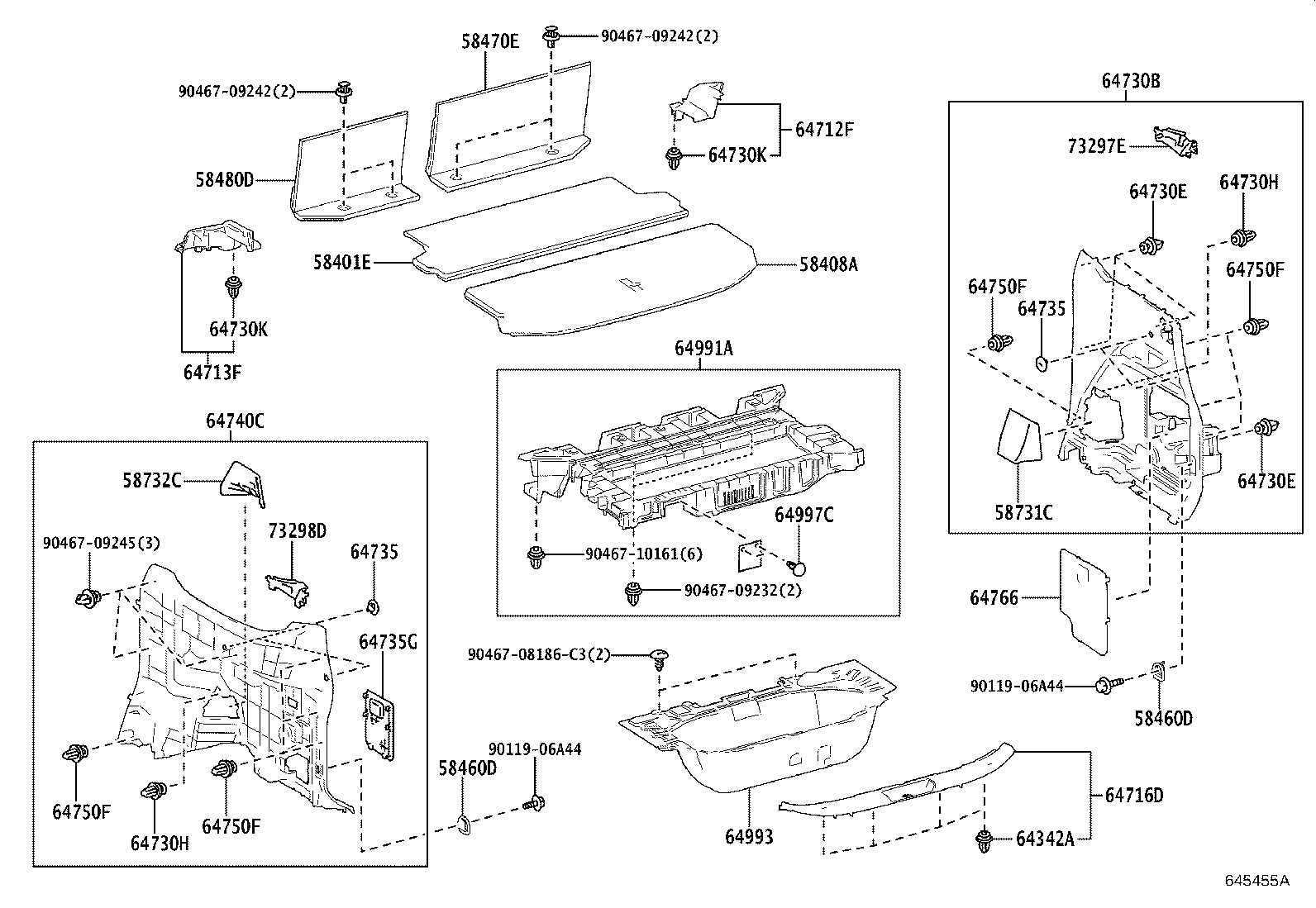 64993-52270 BOX, DECK FLOOR, REAR product image