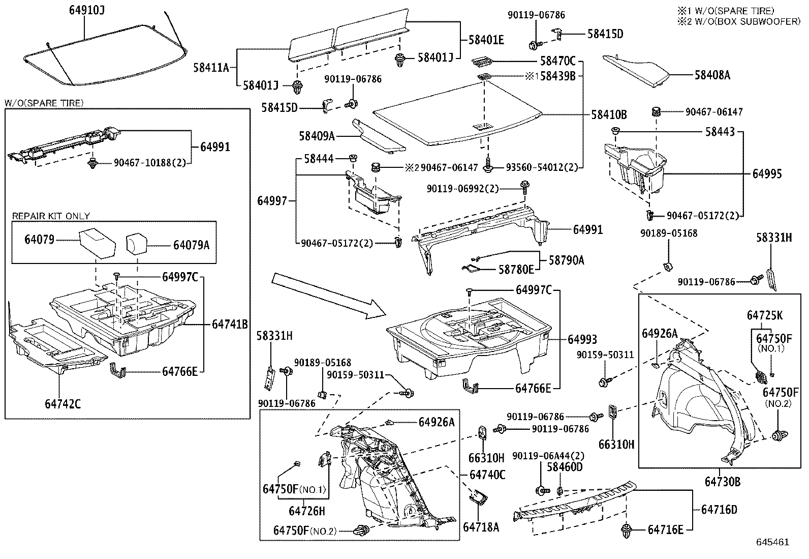 64742-76040 BOX, DECK SIDE TRIM, LH product image