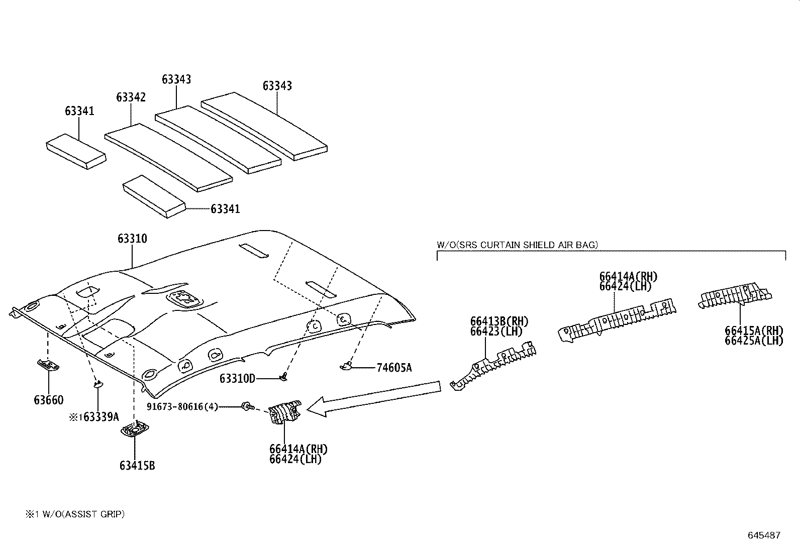 63310-0KB11-B0 HEADLINING ASSY, ROOF product image