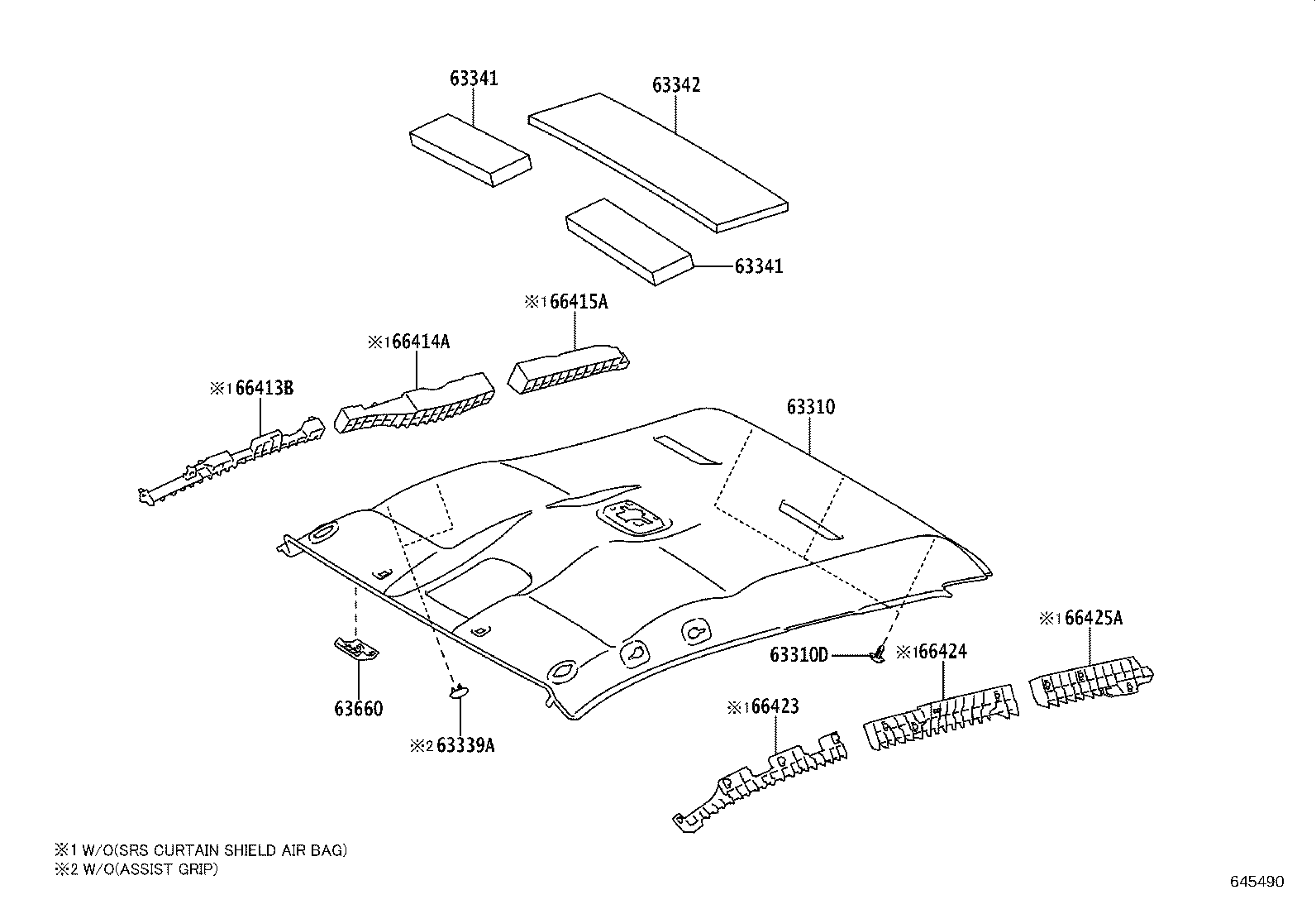 63310-0KB21-B0 HEADLINING ASSY, ROOF product image