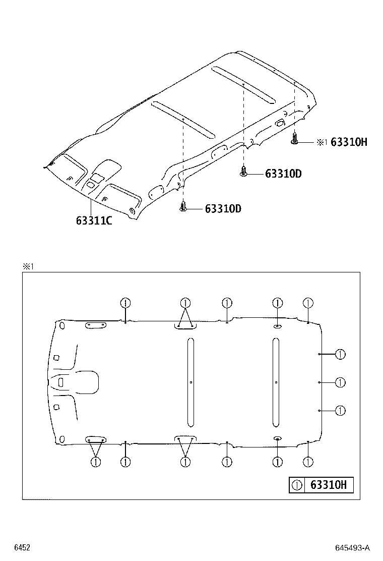 63311-BZ790-B1 HEADLINING, ROOF product image
