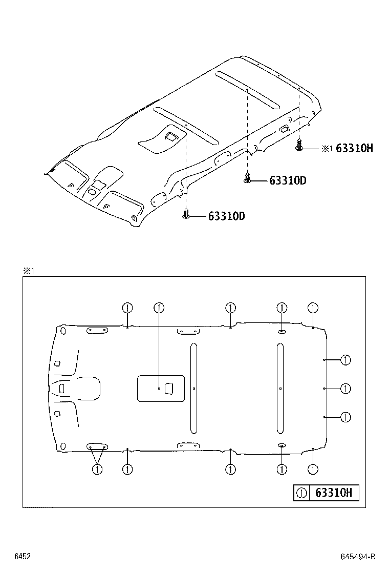 63311-BZ790-B1 HEADLINING, ROOF product image