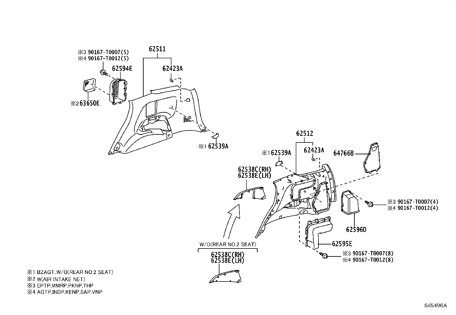 62170-0K181 AIR BAG ASSY, CURTAIN SHIELD, RH product image
