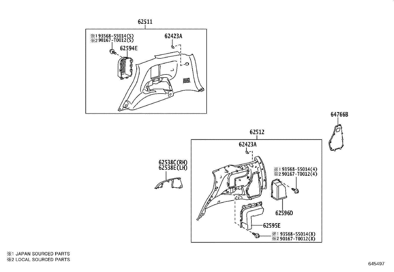 62170-0K181 AIR BAG ASSY, CURTAIN SHIELD, RH product image