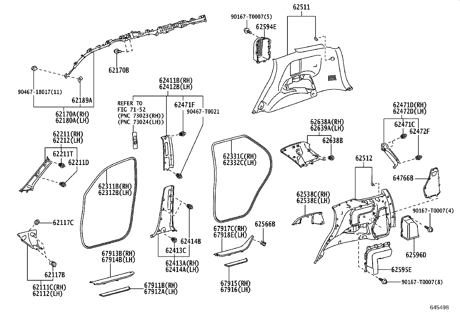 62170-0K111 AIR BAG ASSY, CURTAIN SHIELD, RH product image