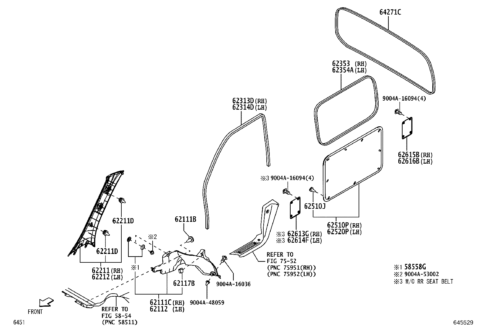 62313-BZ150 TRIM, FRONT DOOR OPENING, RH product image