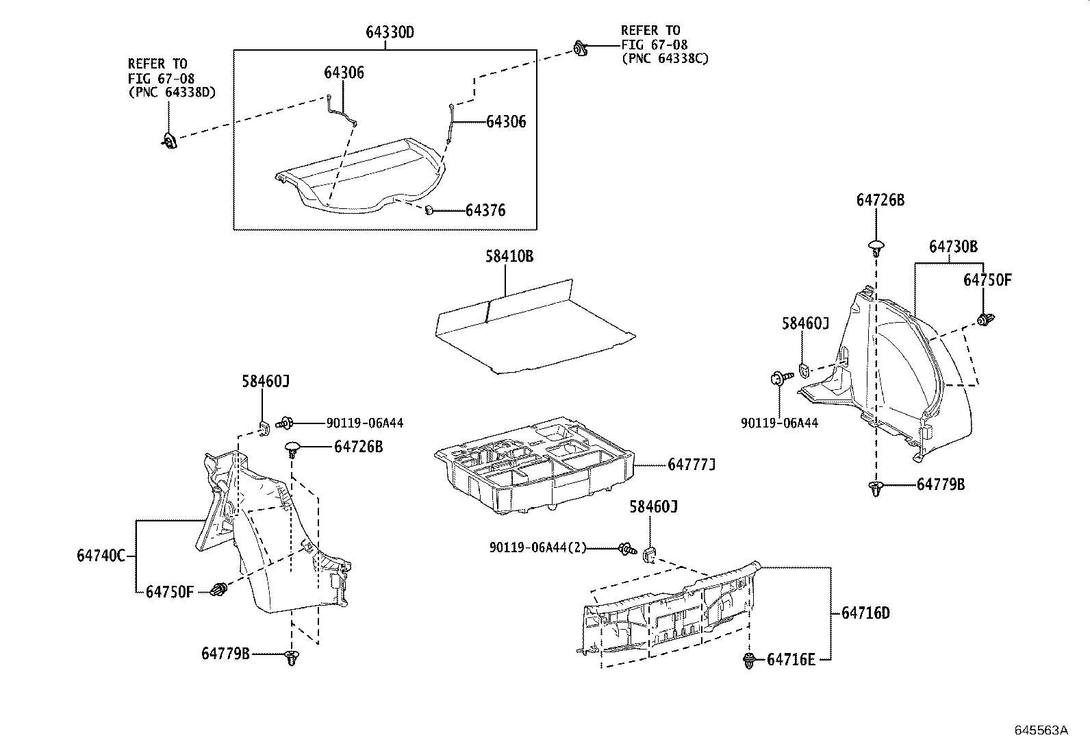 Toyota 64330-12D50-C0 PANEL ASSY, PACKAGE TRAY TRIM