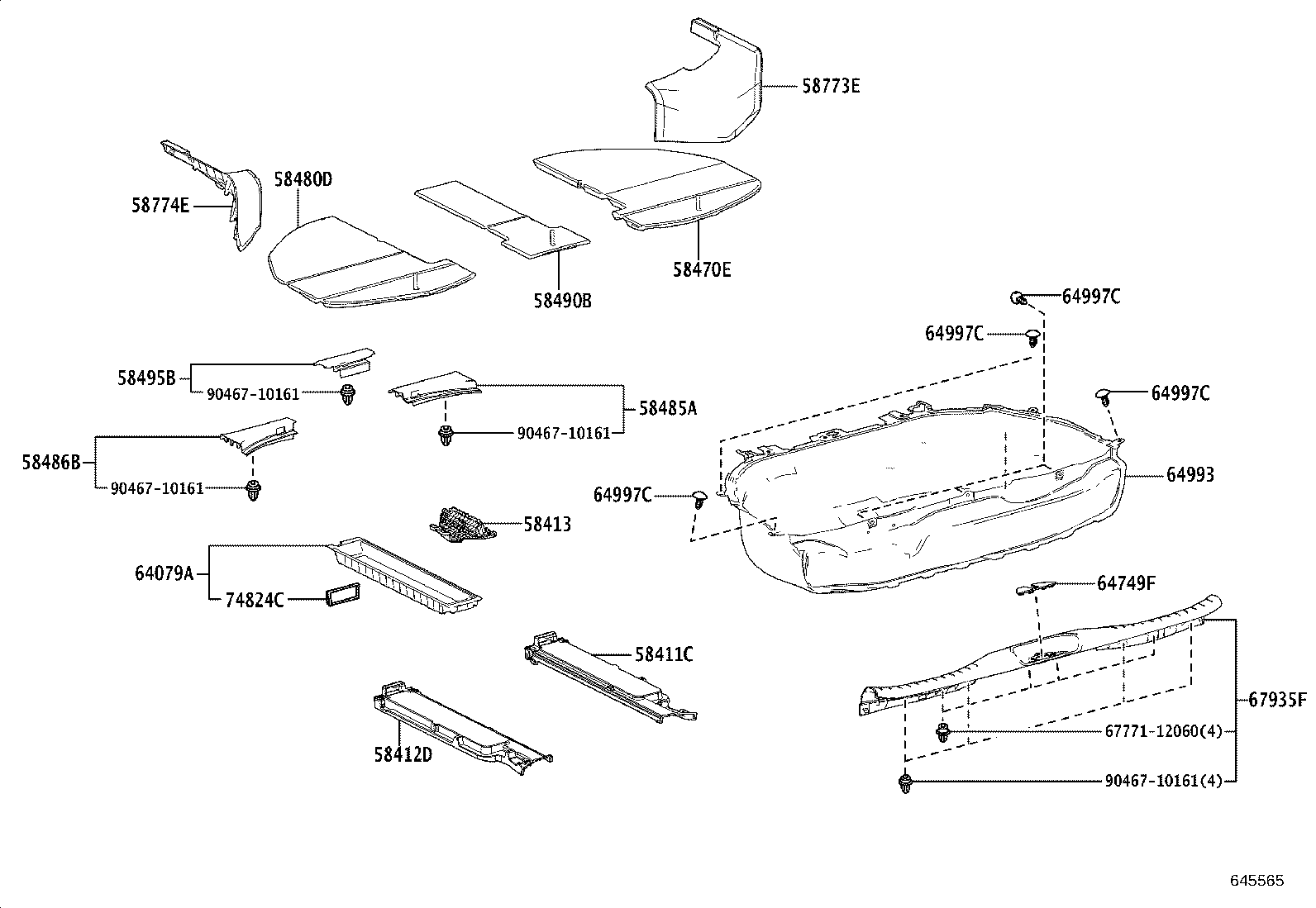 64993-58010 BOX, DECK FLOOR, REAR product image
