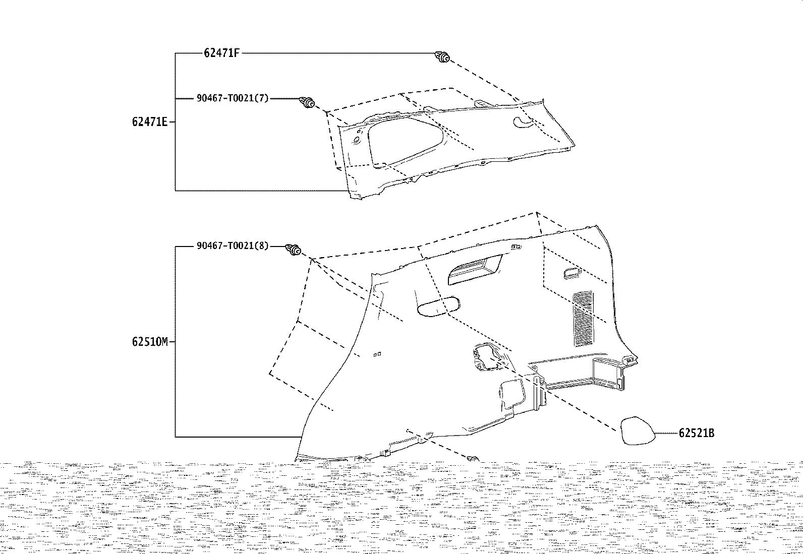 62180-VT020 AIR BAG ASSY, CURTAIN SHIELD, LH product image