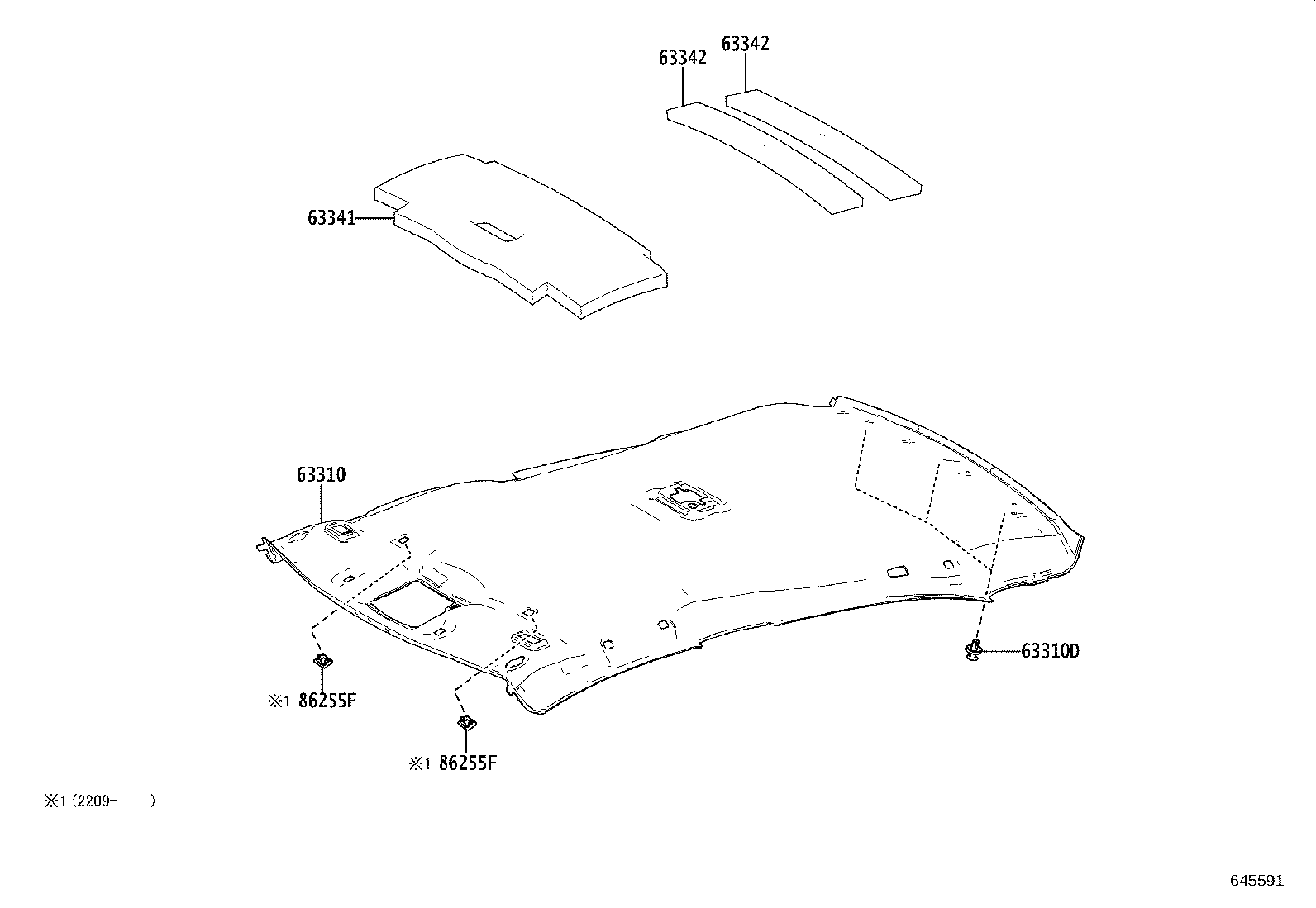 63347-12050 PAD, ROOF SIDE RAIL SILENCER, RH product image