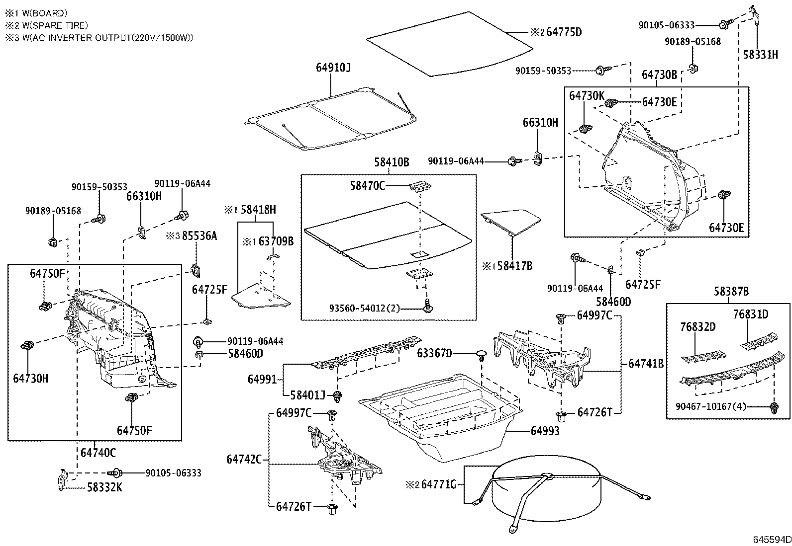 58331-46010 BRACKET, LUGGAGE COMPARTMENT TRIM, NO.1 product image
