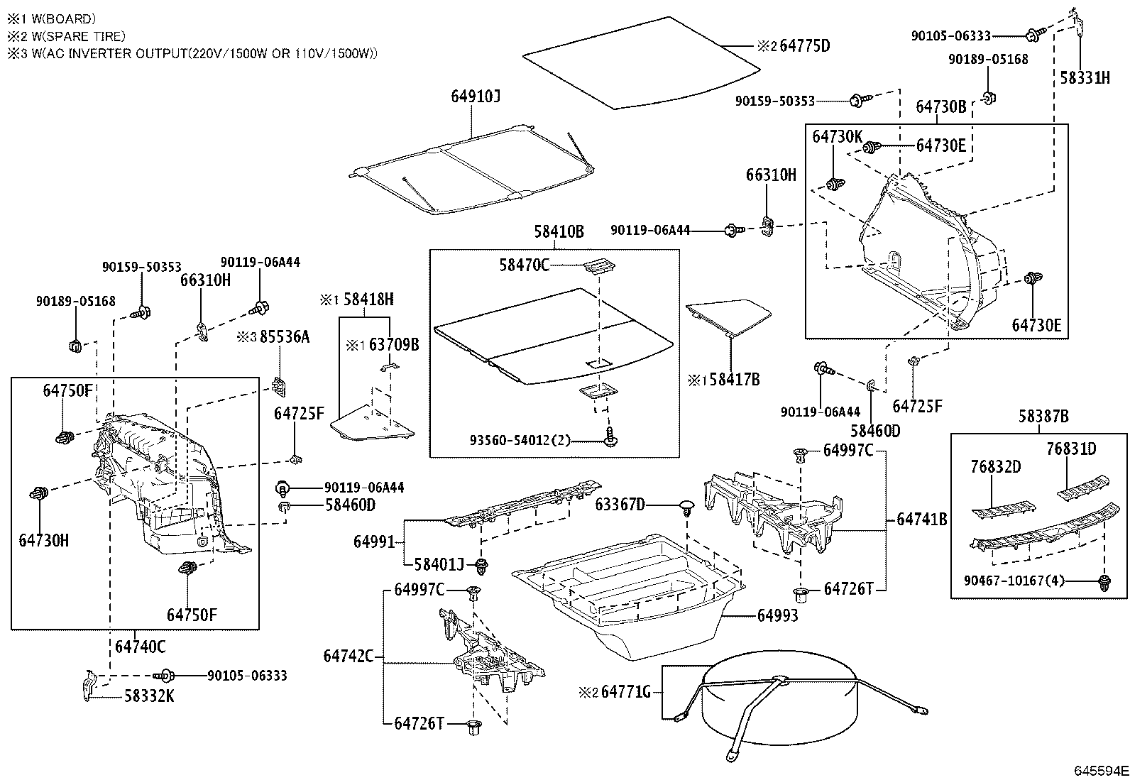 58331-46010 BRACKET, LUGGAGE COMPARTMENT TRIM, NO.1 product image
