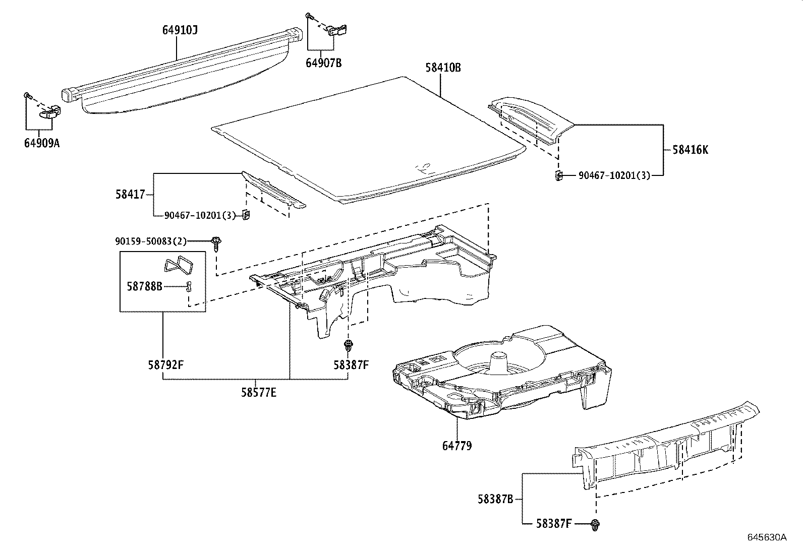 64779-48091 TRAY, SPARE WHEEL COVER product image