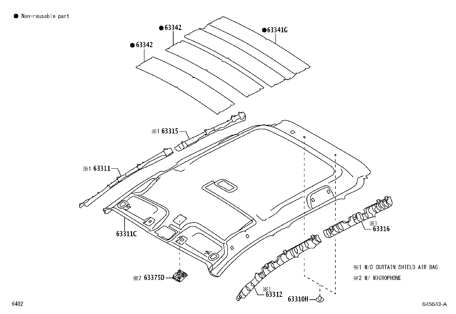 62452-BZ050 GARNISH, ROOF HEADLINING, REAR LH product image