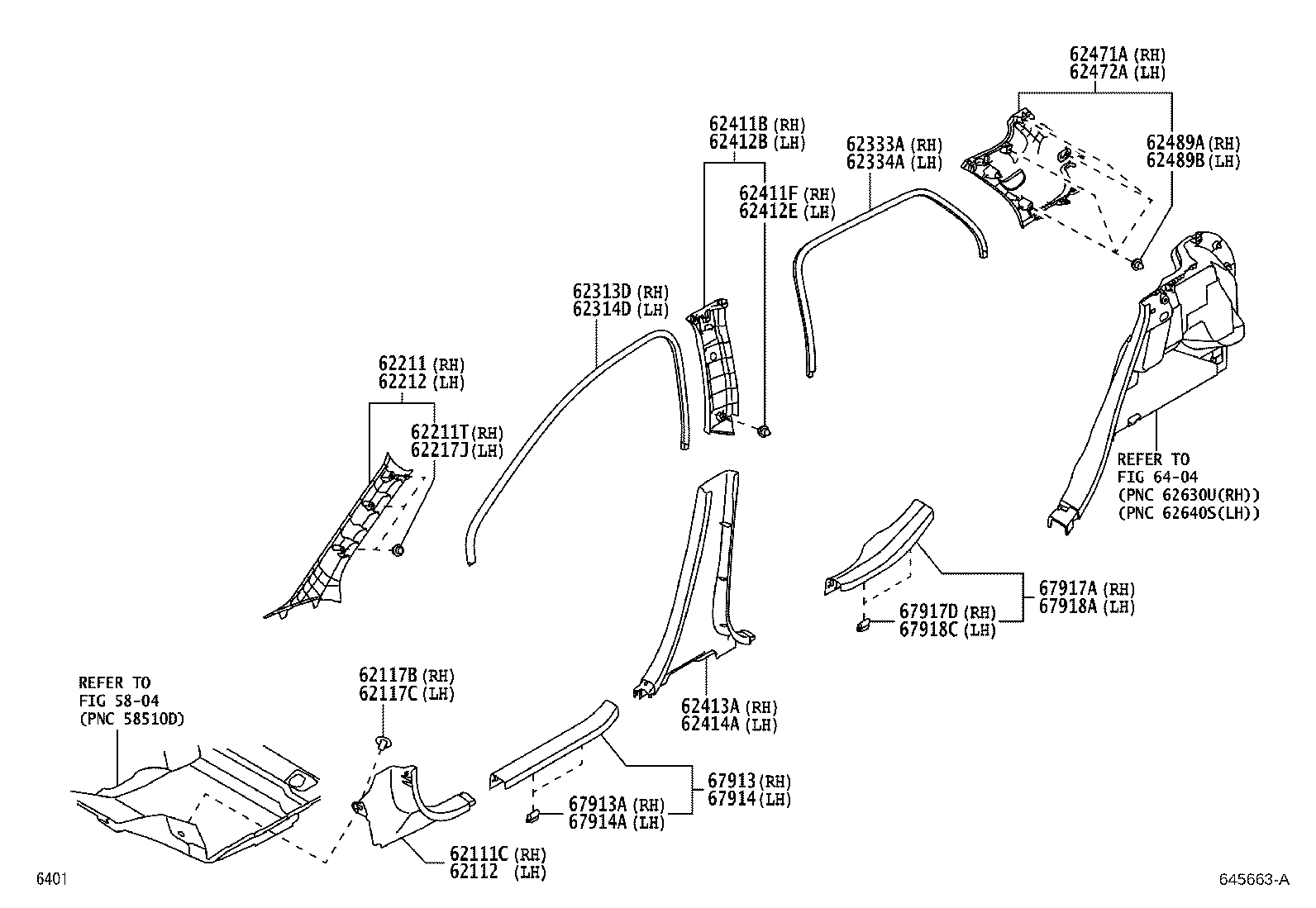 62180-BZ080 AIR BAG ASSY, CURTAIN SHIELD, LH product image
