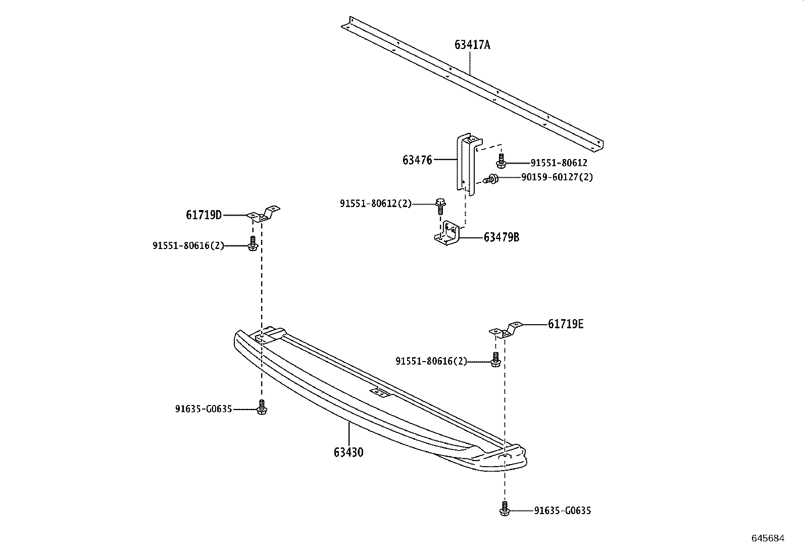 63430-37040-B0 RACK ASSY, ROOF, INNER product image