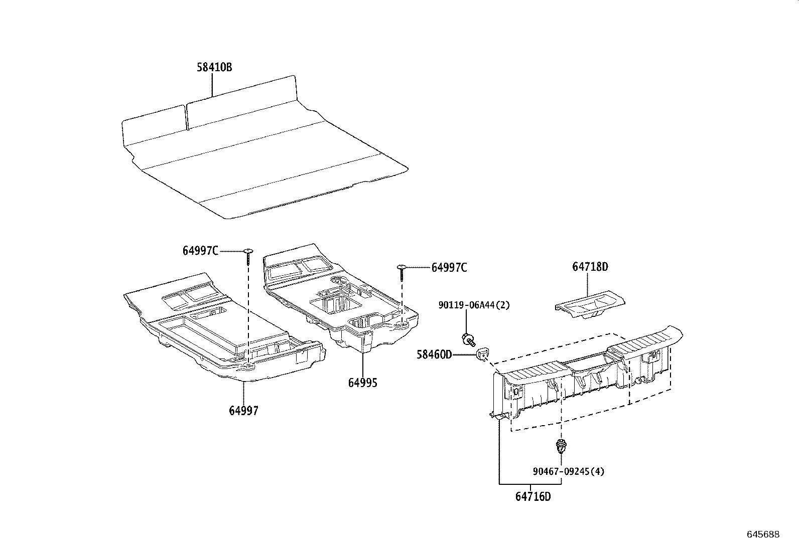 64995-47110 BOX, DECK FLOOR, RH product image