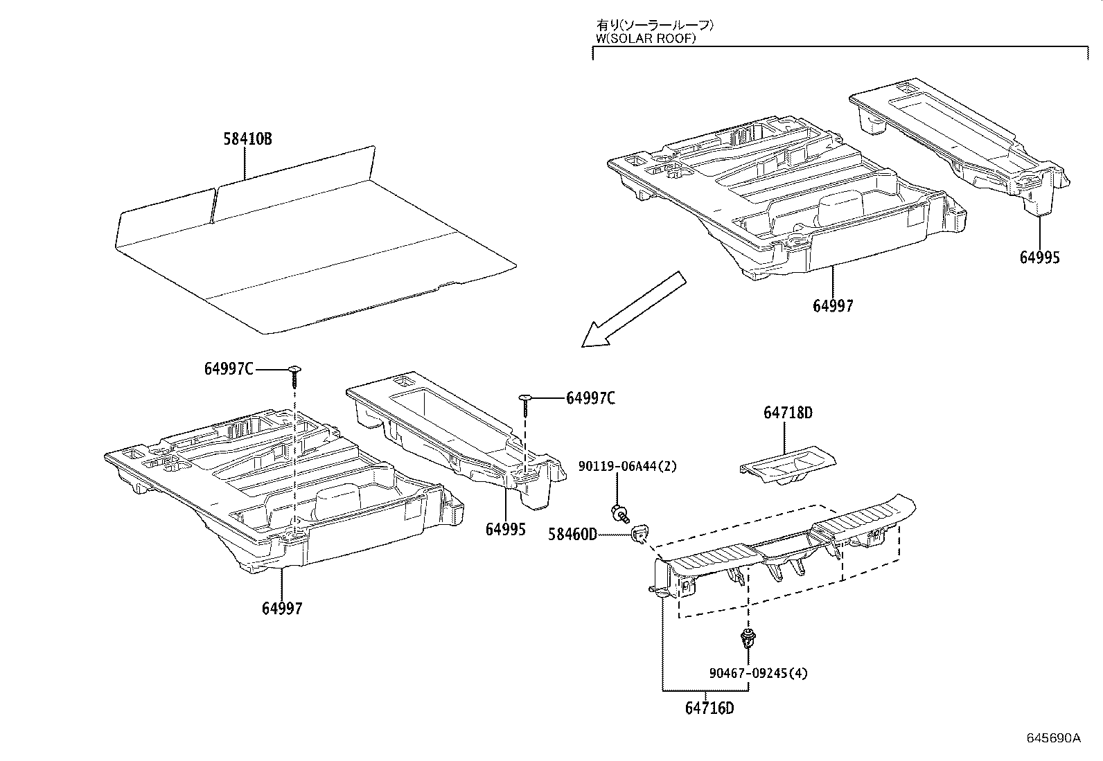 Toyota 64995-47080 BOX, DECK FLOOR, RH