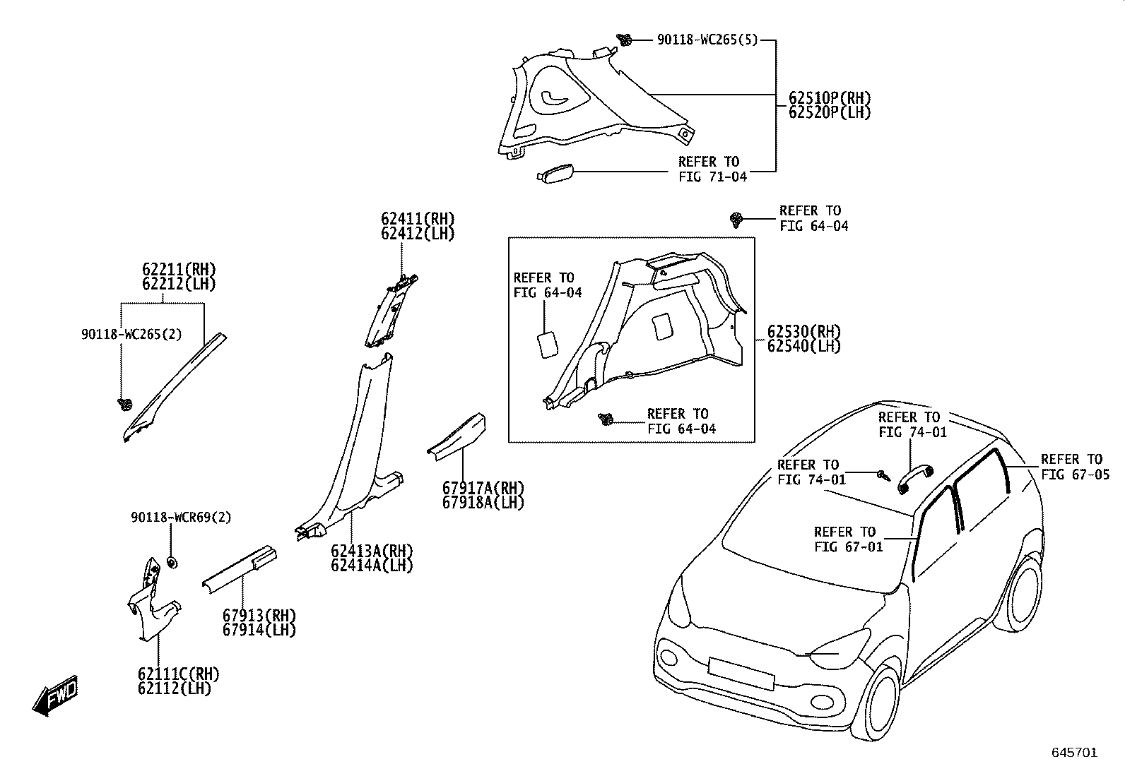 62170-WC008 AIR BAG ASSY, CURTAIN SHIELD, RH product image