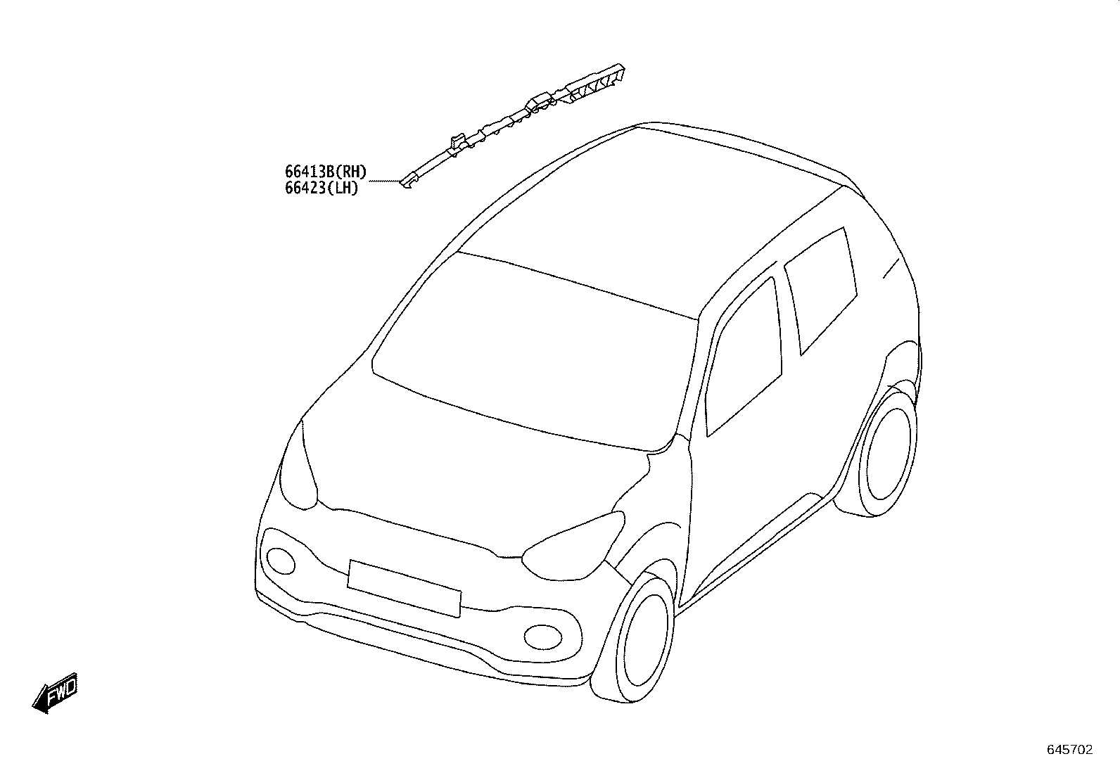 66423-WC006 SPACER, SIDE RAIL, FRONT LH product image