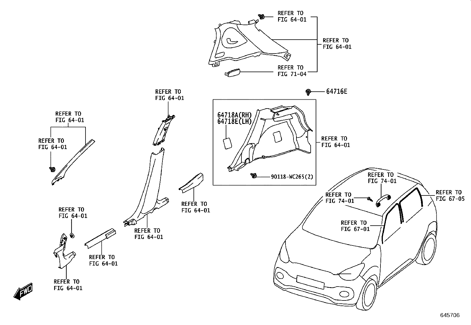 64306-WC005 SUSPENDER SUB-ASSY, PACKAGE TRAY TRIM product image