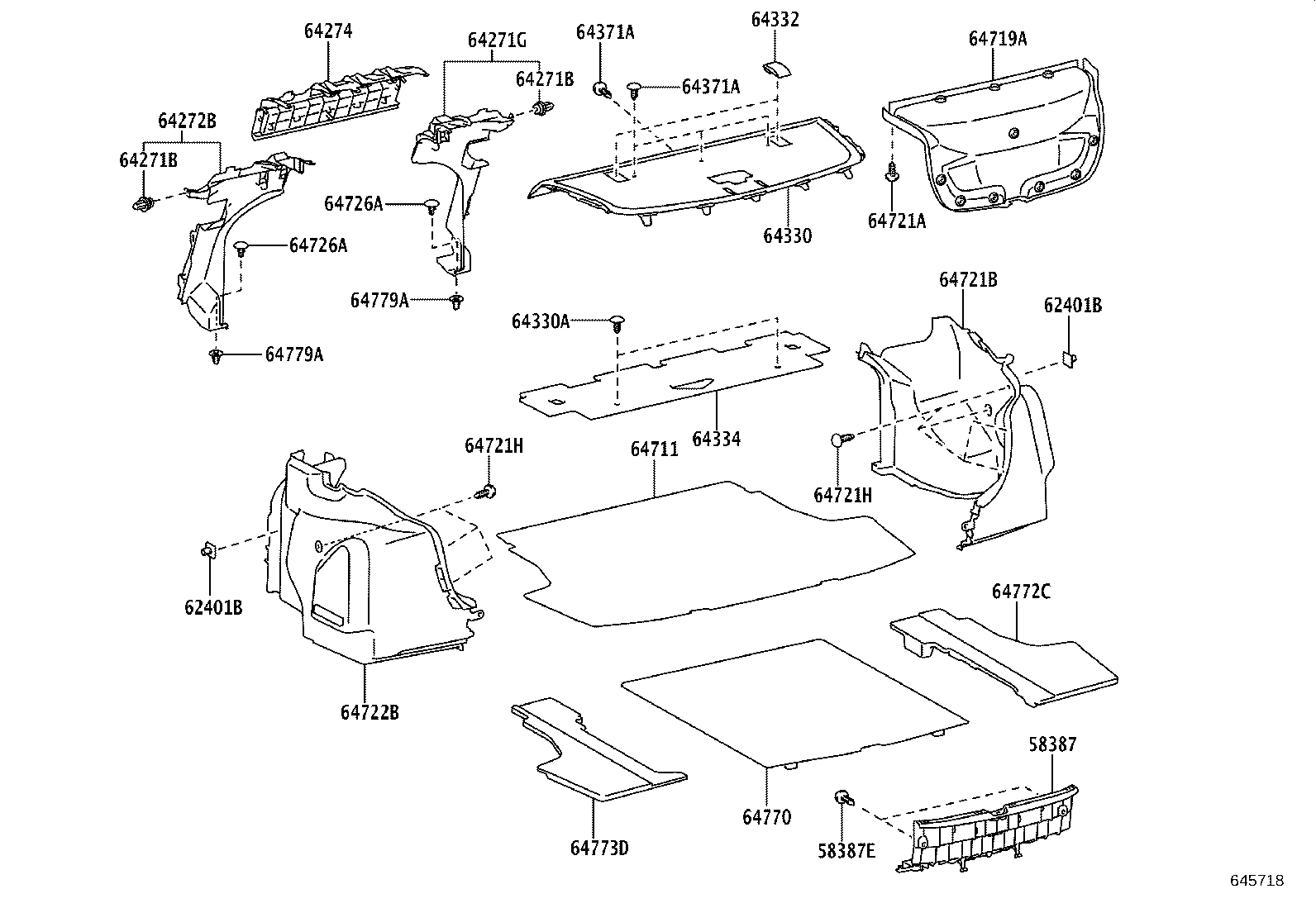 64271-0D130 BOARD, ROOM PARTITION, RH product image
