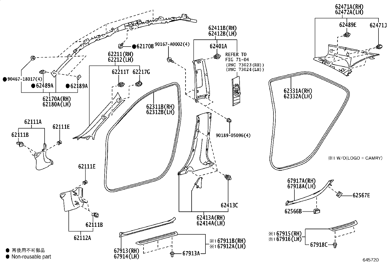 62170-06050 AIR BAG ASSY, CURTAIN SHIELD, RH product image