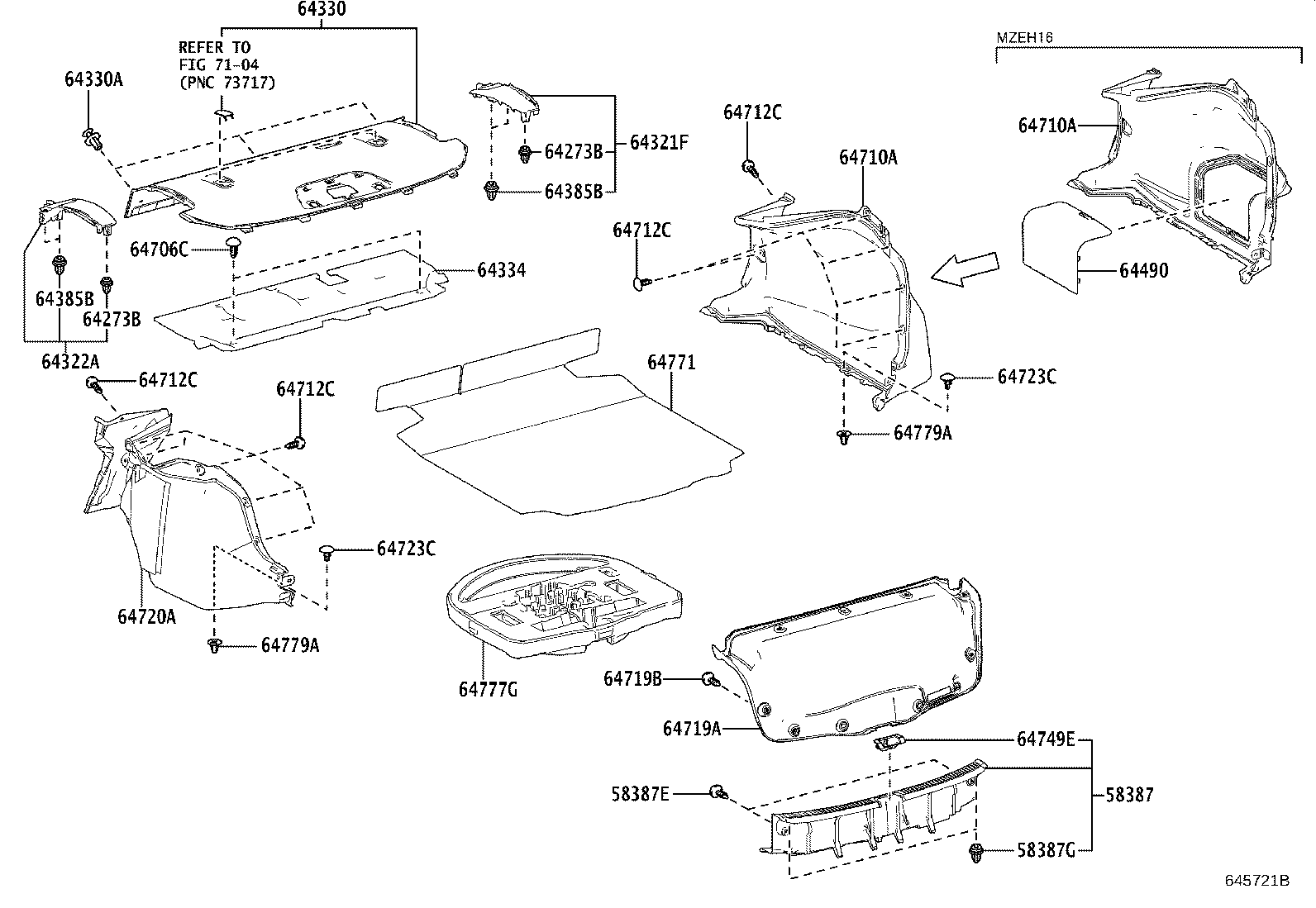 64720-02620-C0 COVER ASSY, LUGGAGE COMPARTMENT TRIM, LH product image