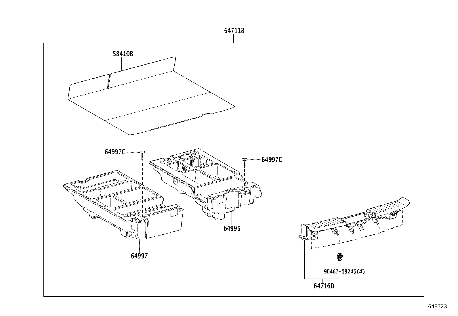 64995-47110 BOX, DECK FLOOR, RH product image