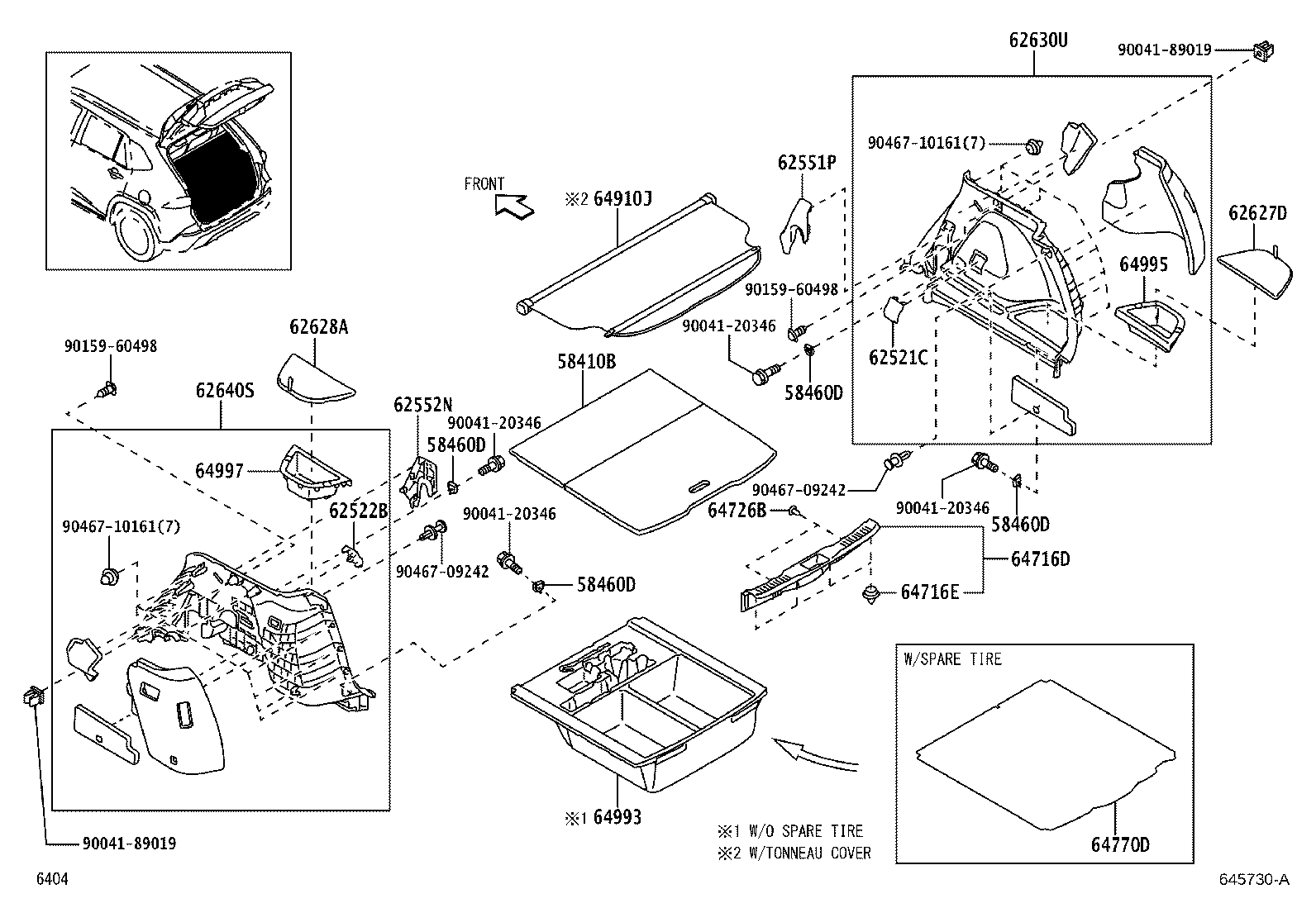 64993-BZ080 BOX, DECK FLOOR, REAR product image