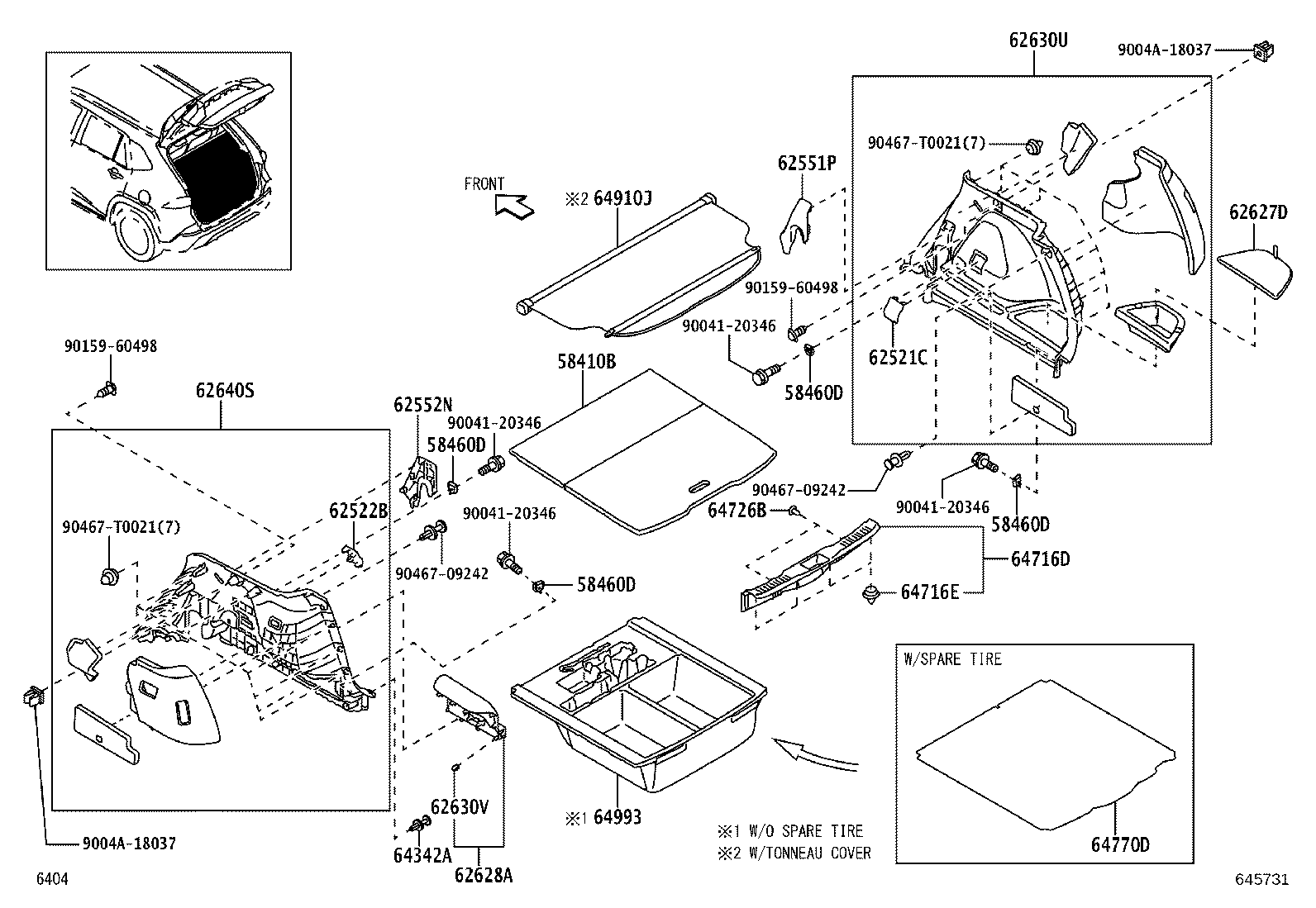 64993-BZ080 BOX, DECK FLOOR, REAR product image