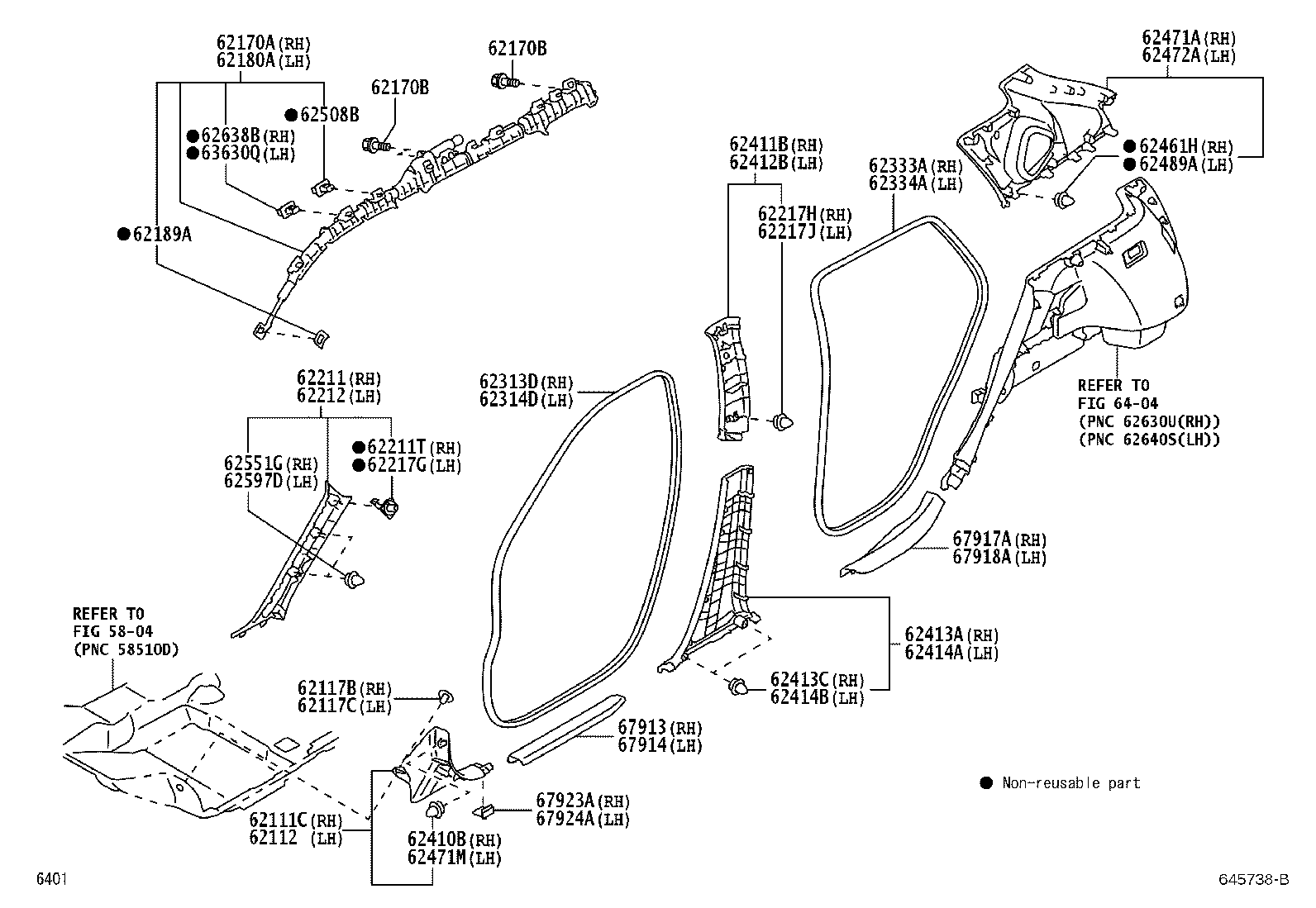 62170-BZ140 AIR BAG ASSY, CURTAIN SHIELD, RH product image